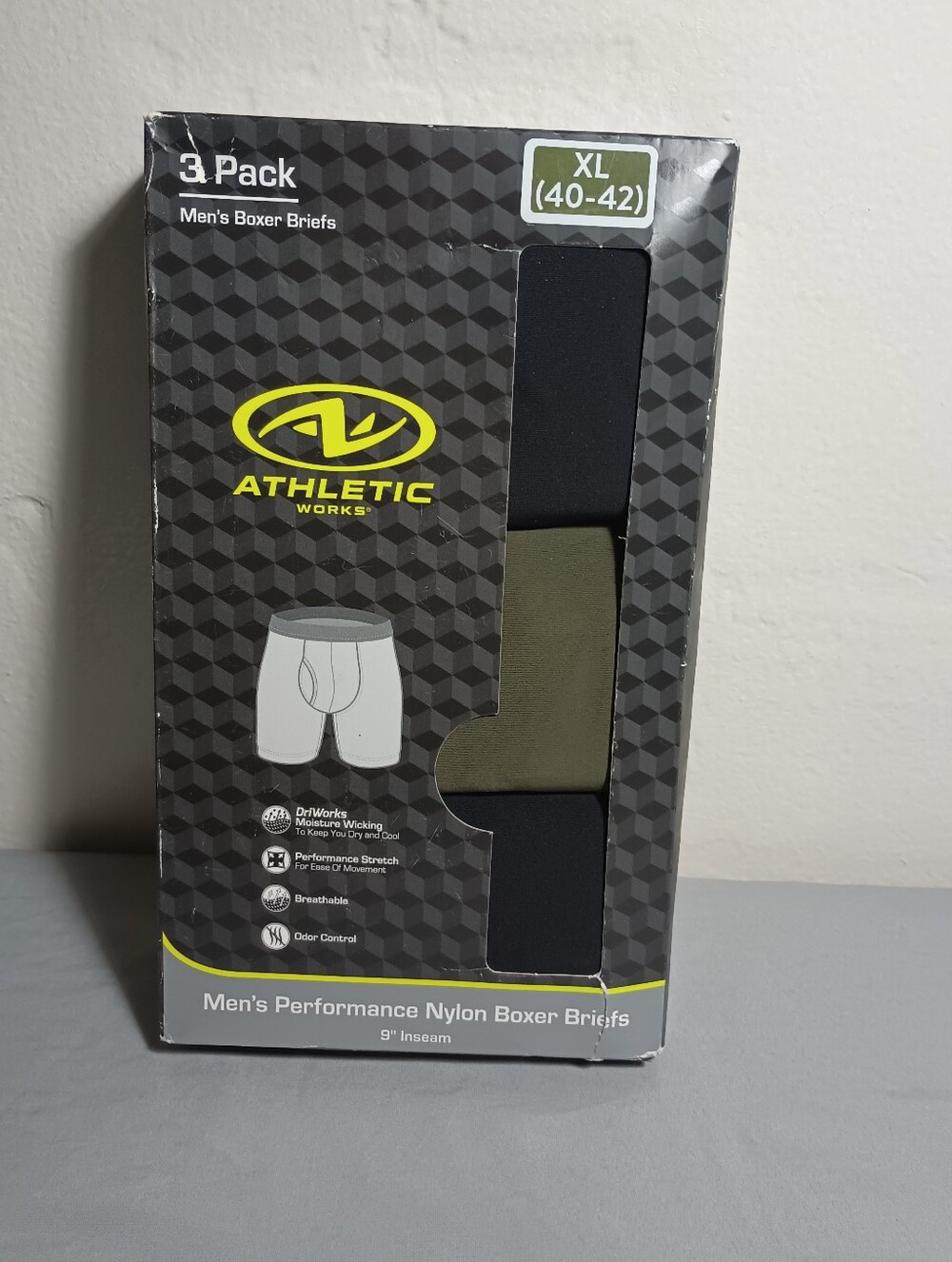 Athletic Works Men's Performance Nylon Boxer Briefs Underwear